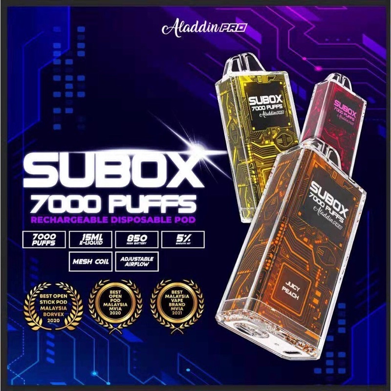Aladdin pro subox 7000 puffs- E-cigarettes Malaysia Store,Myvapor offers  e-cigarettes, e-liquids, vape kits